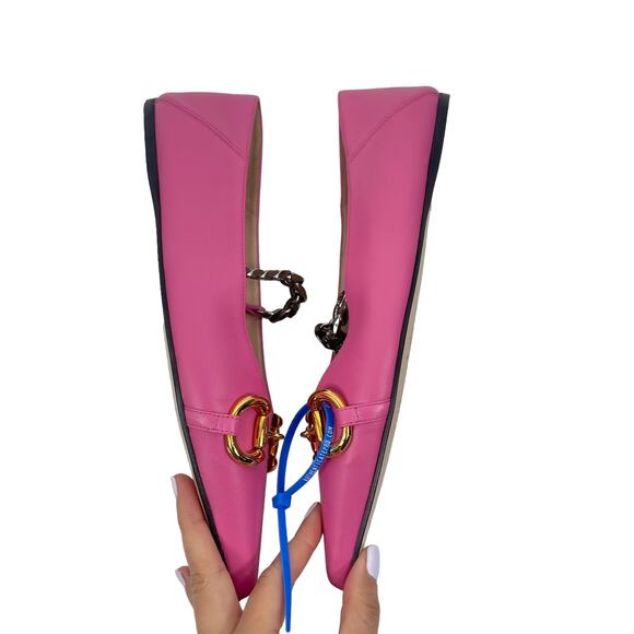 Gucci Horsebit Pointed Toe Mary Jane Ballet Flats Pink Size 38.5 - Picture 8 of 13